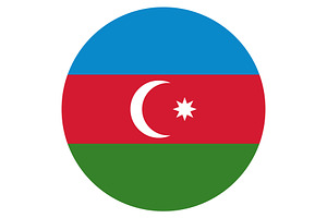 Round Azerbaijan flag, a Graphic by Mark1987