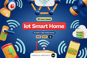 3D Iot Smart Home Illustration