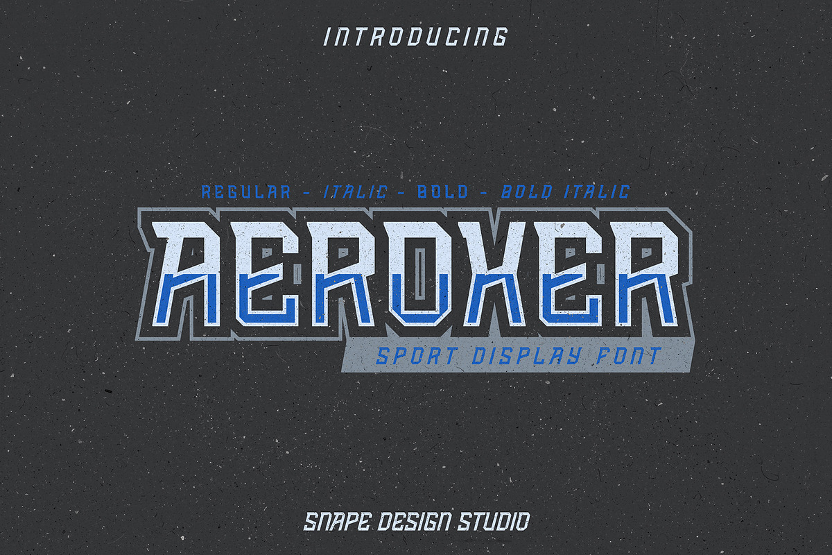 Aeroxer - Sport Font, a Sans Serif Font by Snape Design Studio (Photo 1 of 5)