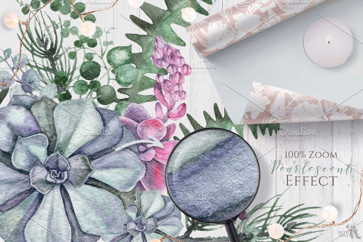 Watercolor Scandinavian Succulents, an Illustration by Fluffy Unicorn (Photo 6 of 11)