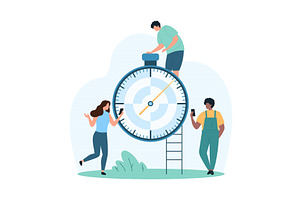 Time management punctuality design, a Person Illustration by Flashvector