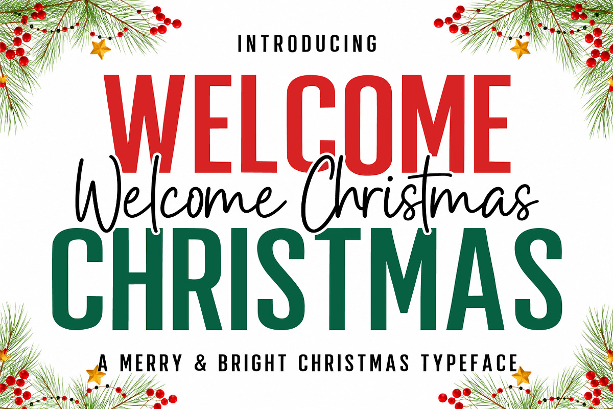 Welcome Christmas, a Slab Serif Font by Aura Typeface (Photo 1 of 8)