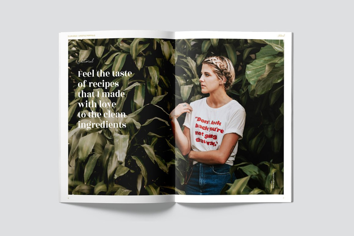 Magazine / CANVA, INDD / Ellen, a Magazine Template by Mirazz (Photo 3 of 16)