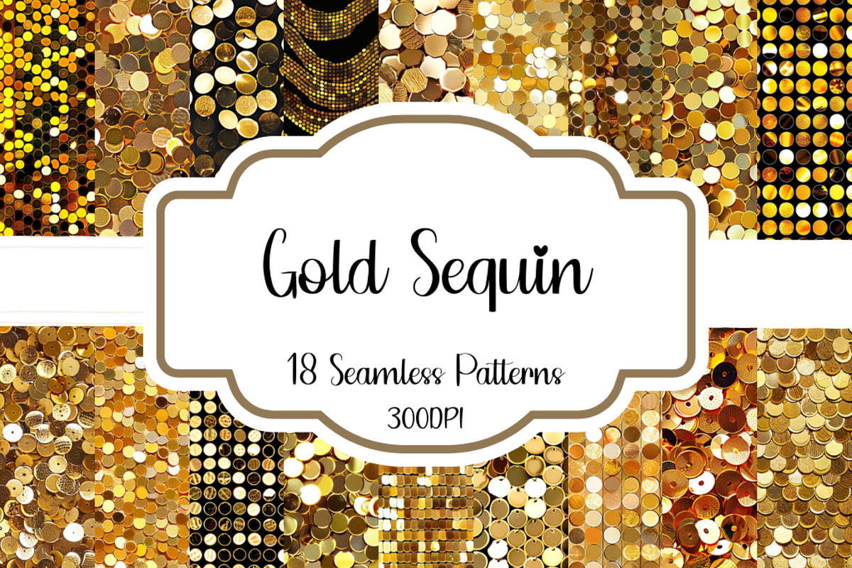 Gold Sequin Seamless Patterns, a Pattern Graphic by PrintablesByFranklyn (Photo 1 of 4)