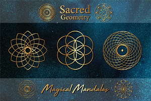 Sacred Geometry Gold Magic Mandalas