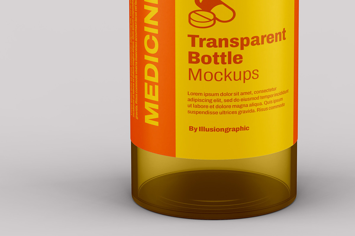 Transparent Plastic Bottle Mockup, a Product Mockup by Illusiongraphic (Photo 18 of 20)