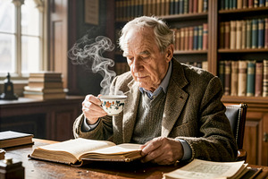 Senior Professor Reading, a Photo by rarrarorro