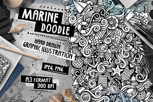 Marine Graphic Doodle Illustration