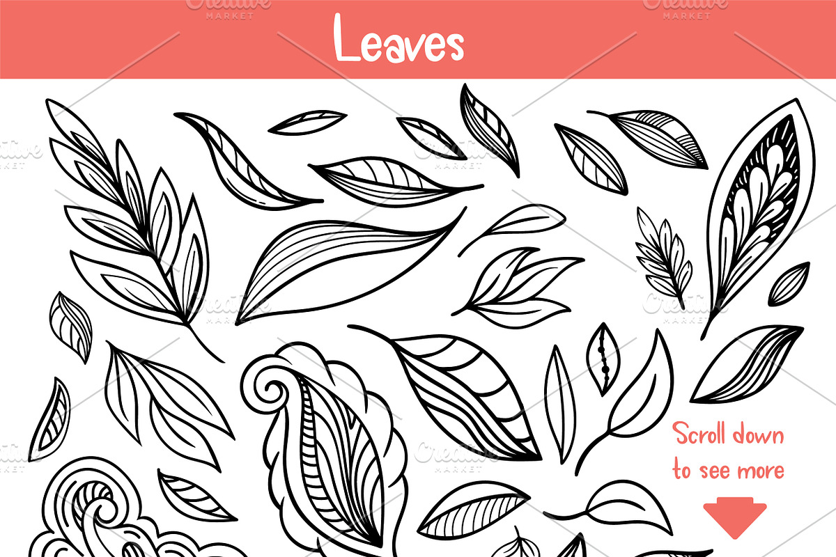 Floral Doodles Collection, a Decorative Illustration by Elinorka (Photo 3 of 14)