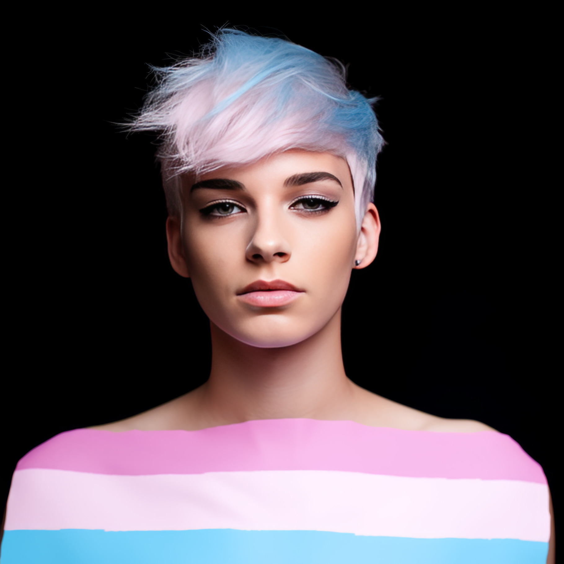 trans person with transgender flag colors, an Abstract Photo by Natalia ...