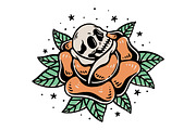 Old School Skull Rose Illustration, an Object Illustration by Decoconio Design (Thumbnail 3 of 3)