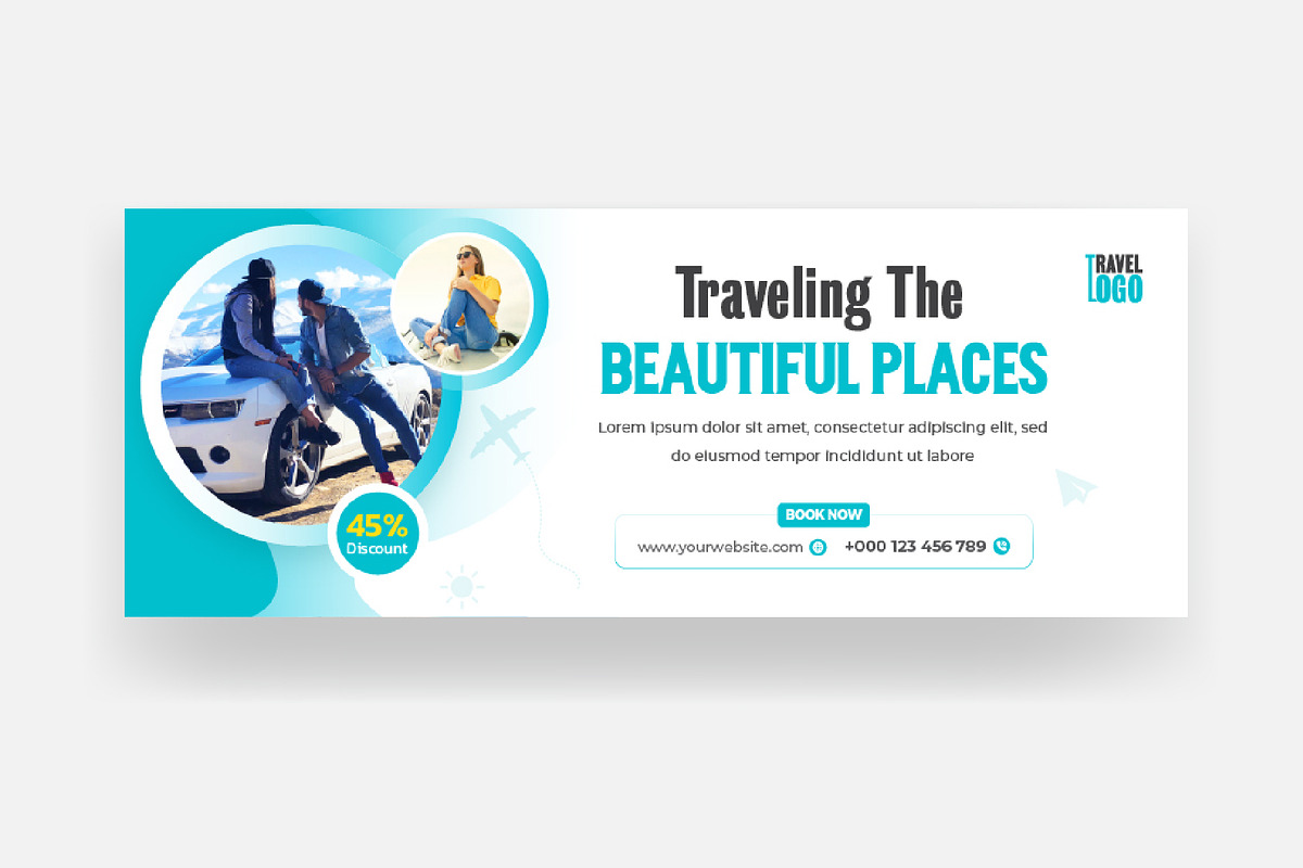 Holiday travel agency Facebook cover, a Social Media Template by Mk_Studio (Photo 2 of 10)