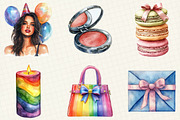 Woman’s Birthday Clipart, an Illustration by OK Design (Thumbnail 5 of 5)