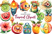 Tropical Clipart Watercolor, Tropica, an Illustration by CreationArt (Thumbnail 1 of 9)