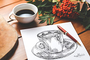 Autumn Beverage Ink Sketches, a Food Illustration by Fluffy Unicorn (Thumbnail 6 of 6)