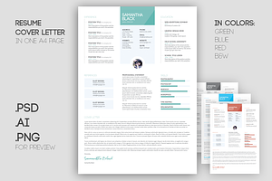 Resume template and cover letter