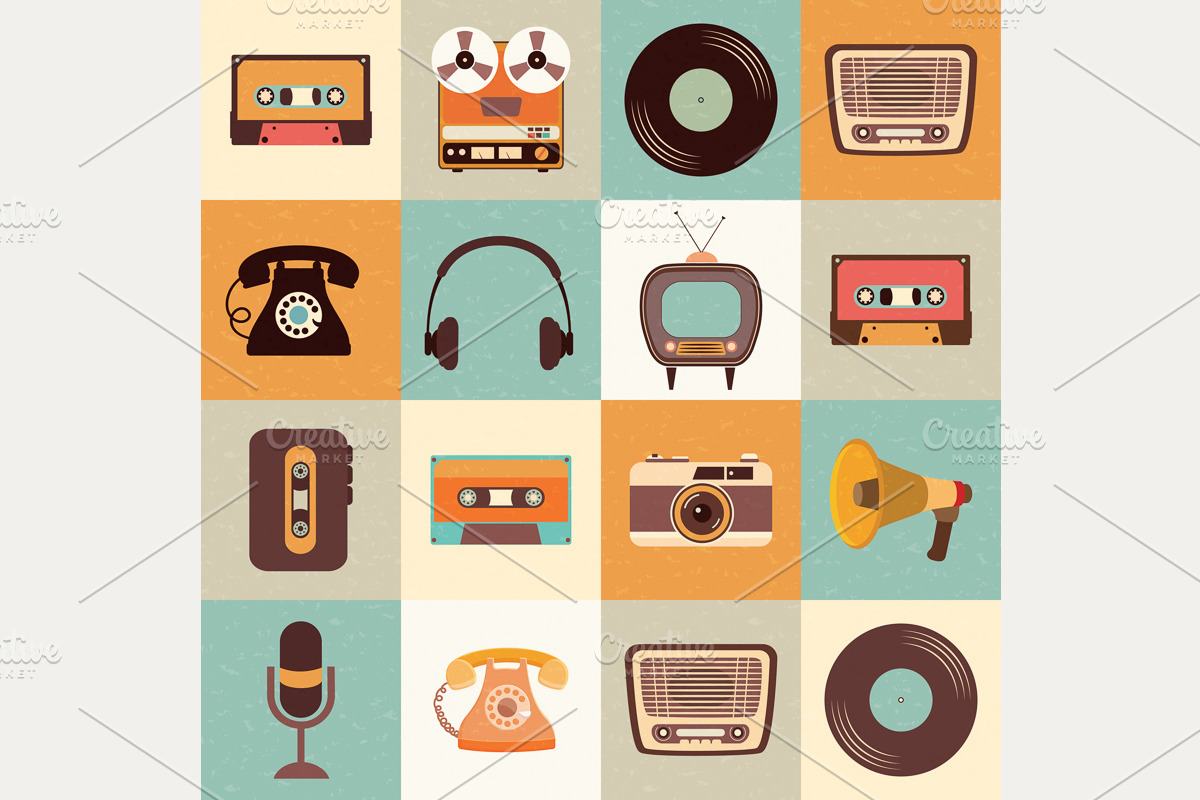 Retro gears (vector design), a Technology Illustration by Inkant Studio