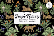 Jungle Wildlife Seamless Patterns, a Pattern Graphic by Rose Design (Thumbnail 1 of 9)