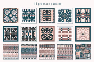 Folk Art Patterned Brushes For AI