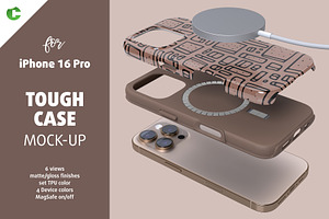iPhone 16 pro Tough Case Mock-up, an iPhone Mockup by Colatudo Store