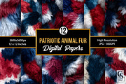 Patriotic Red Blue Animal Fur Paper, a Pattern Graphic by Creative Store (Thumbnail 1 of 5)