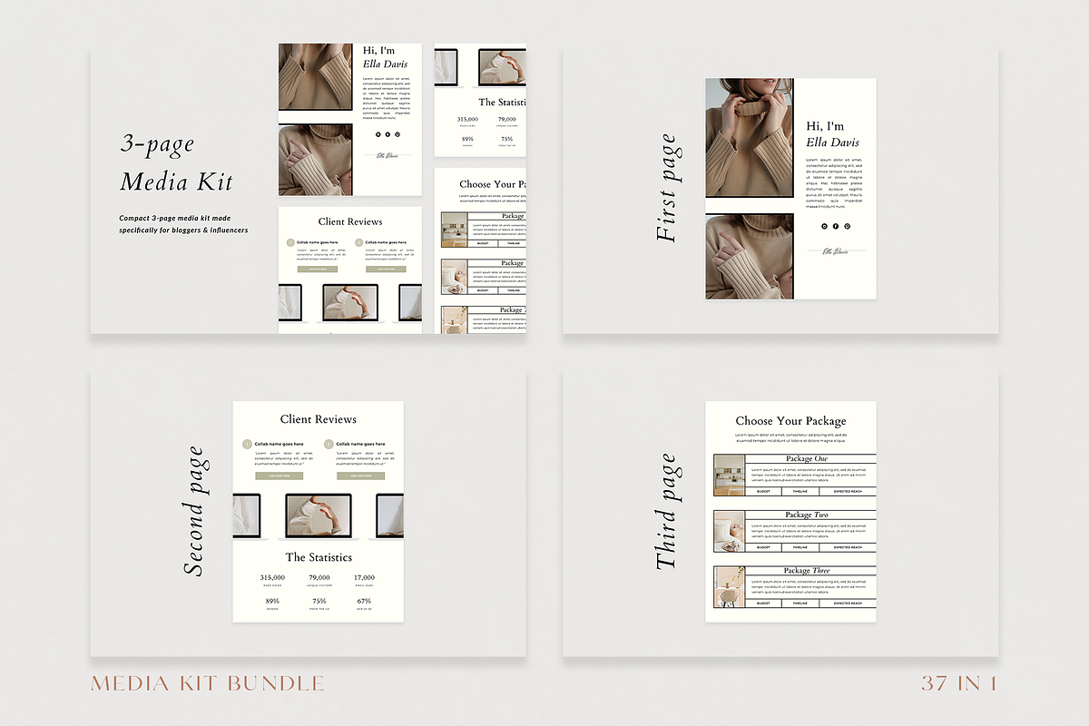 Media Kit + Portfolio Bundle | Canva, a Brochure Template by Ralony (Photo 3 of 8)