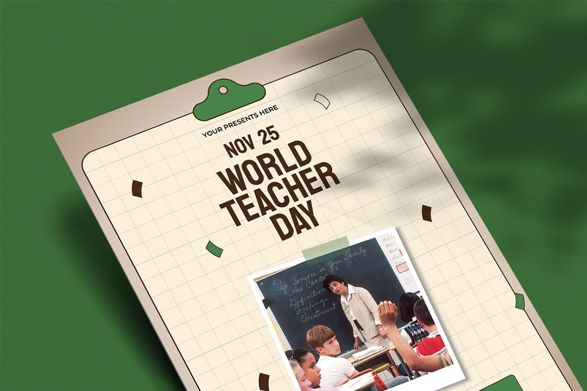 Genial - World Teacher Day Flyer, a Flyer Template by Attype (Photo 4 of 4)