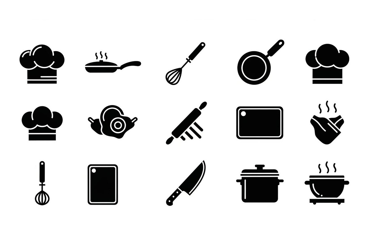 Kitchen Cooking Icon Vector Bundle, an Illustration by jahid234 (Photo 23 of 51)