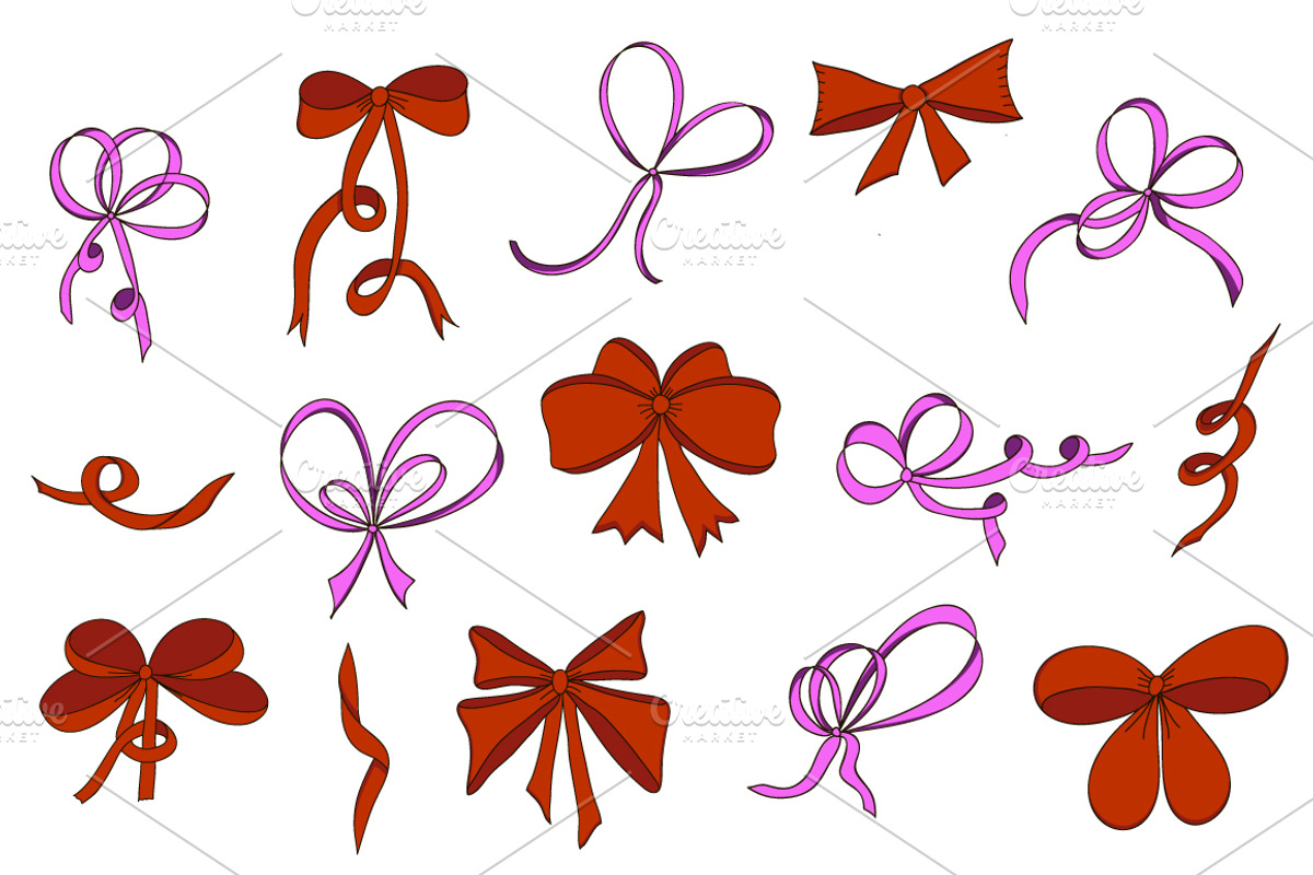 Big Hand-Drawn Bows Set., a Decorative Illustration by Svetlana Avv (Photo 7 of 8)