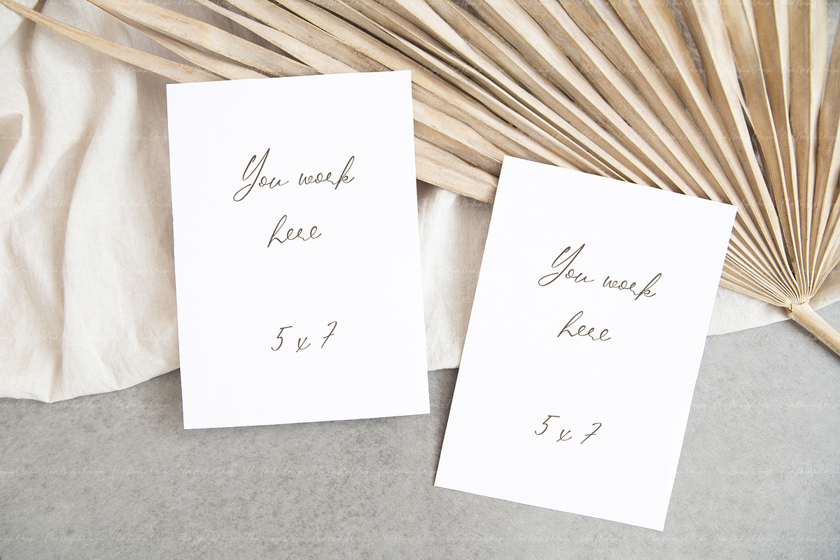 Double 5x7 Boho Card Mockup, a Product Mockup by ILoveMockupDesign (Photo 2 of 10)
