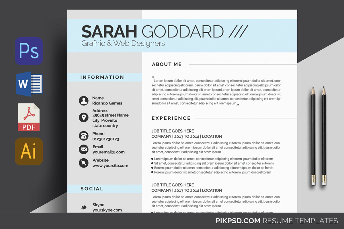 Resume CV Set, a Resume Template by graphicforest (Photo 5 of 7)