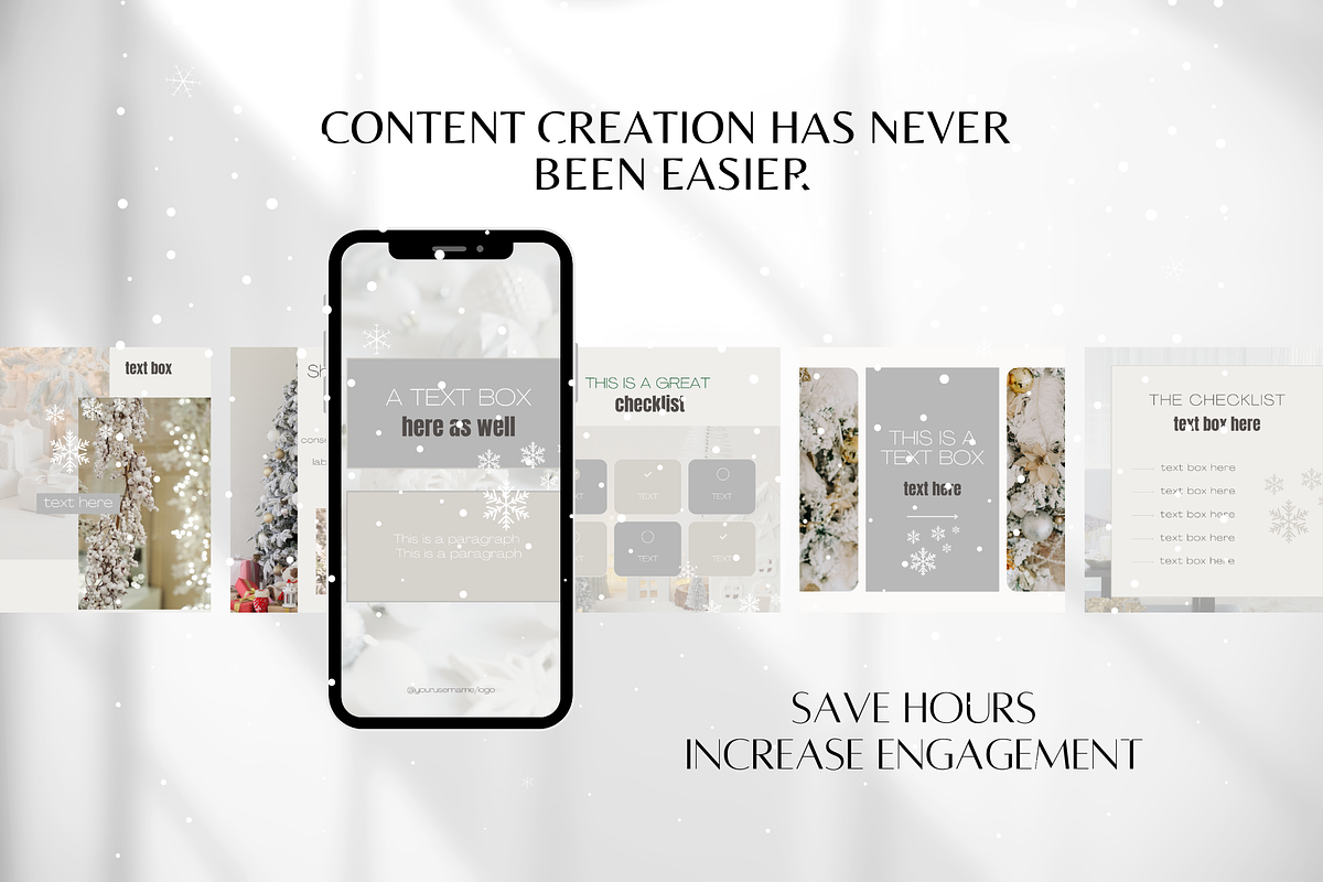 White Christmas Instagram Templates, a Social Media Template by SociallyyCreative (Photo 8 of 10)