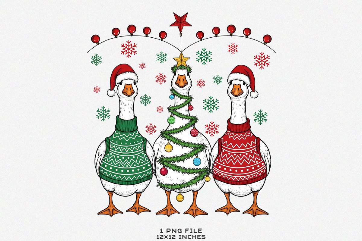 Funny Christmas Goose Png, Christmas, an Illustration by SinaCreation (Photo 1 of 7)
