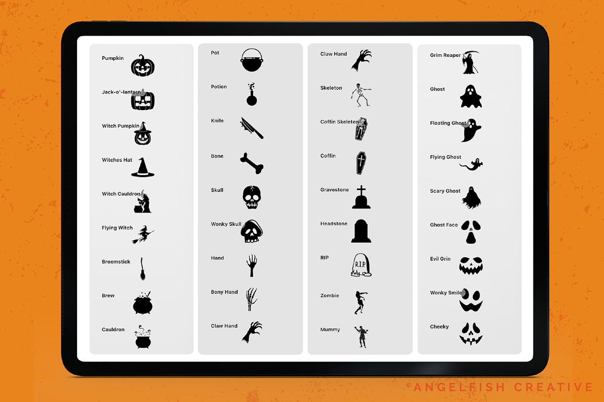 Spooky Stamps Procreate Brushes, a Brush Add-On by AngelfishCreative (Photo 2 of 5)