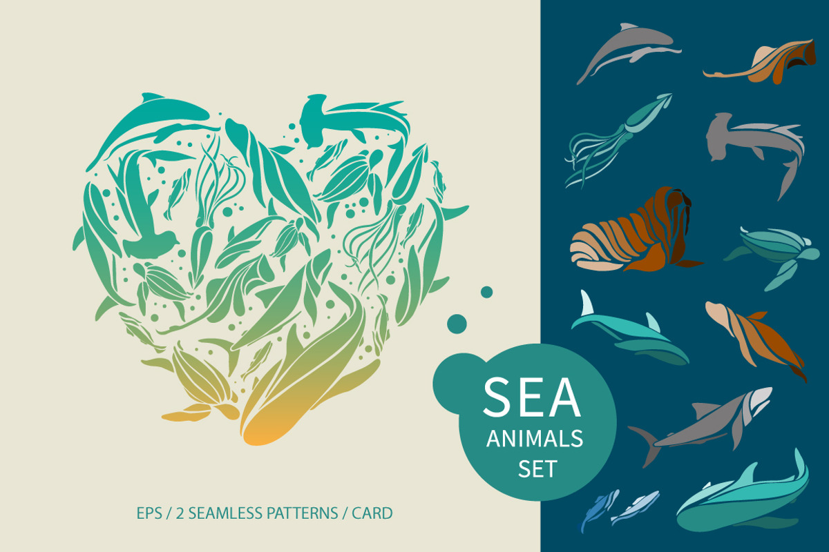 UNDERWATER BUNDLE 50%off, an Animal Illustration by Lemaris (Photo 5 of 5)