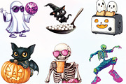 Quirky Halloween Sublimation Clipart, an Illustration by CraftArtStudio (Thumbnail 3 of 6)