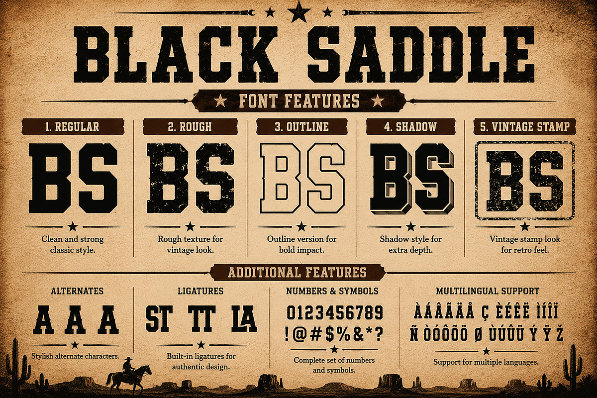 Black Saddle, a Slab Serif Font by Wow Magic (Photo 4 of 7)