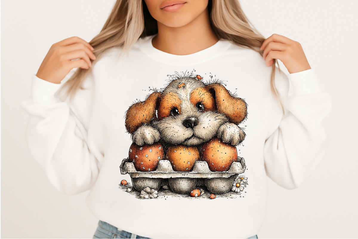 Whimsical Funny Easter Dog Clipart, an Illustration by Craft Nest (Photo 8 of 11)