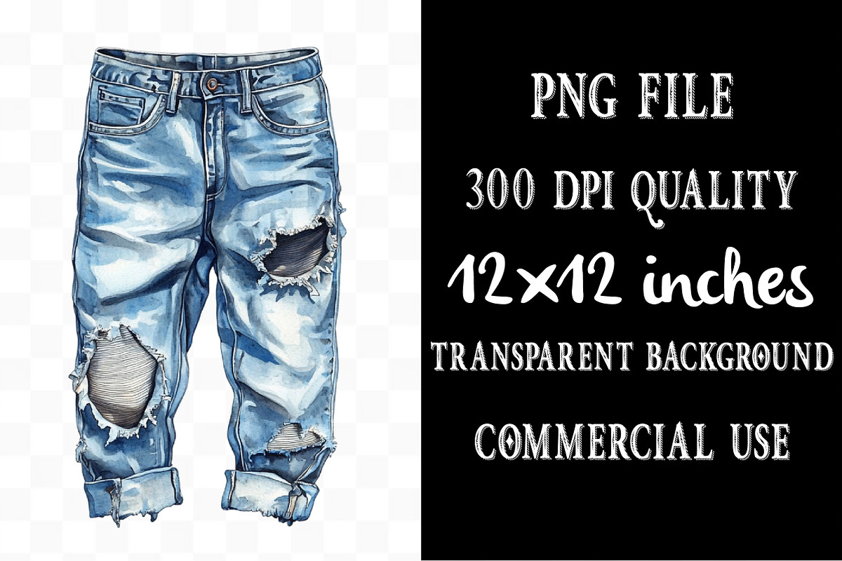 Summer Denim Sublimation Clipart, an Illustration by Designking (Photo 5 of 5)