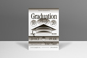 White Gradient Graduation Invitation, a Flyer Template by graphicook (Thumbnail 1 of 3)