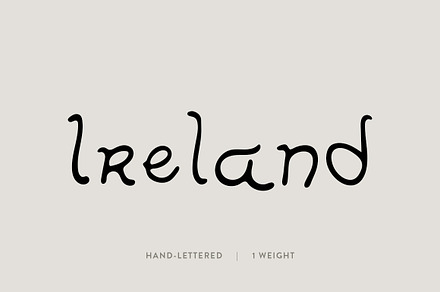 Ireland: A Hand-Lettered Font, a Sans Serif Font by Britt Fabello