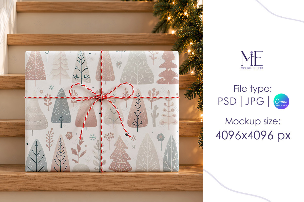 Gift Wrapping Paper Mockup Paper Box, a Packaging Mockup by Mie Mockup Studio (Photo 6 of 7)