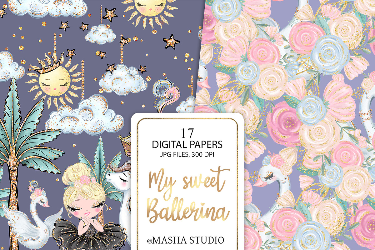 Ballerina Seamless Digital Papers, a Pattern Graphic by Masha  Studio (Photo 5 of 10)