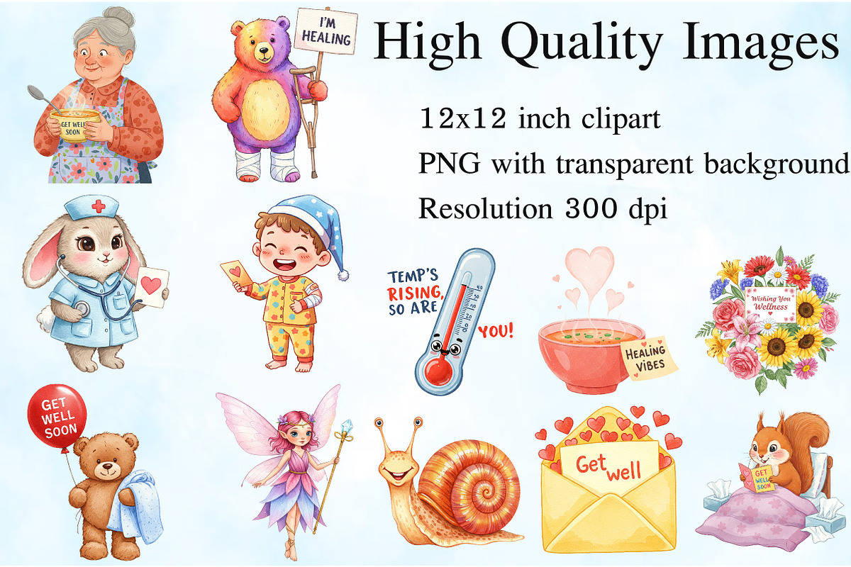 Get Well Soon Clipart, an Illustration by Craft Nest (Photo 2 of 5)