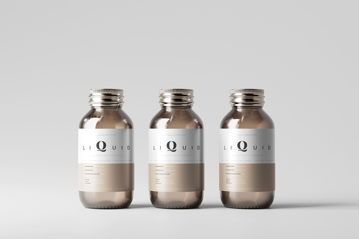 Amber Glass Medicine Bottle Mockup, a Cups & Container Mockup by pmvch (Photo 7 of 10)