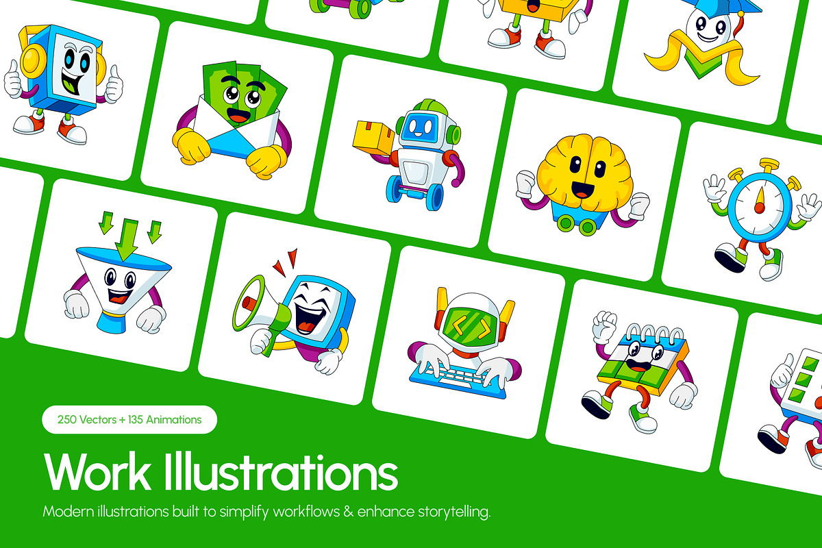 Work Illustrations Bundle, a Work Illustration by Vectors Market (Photo 1 of 16)