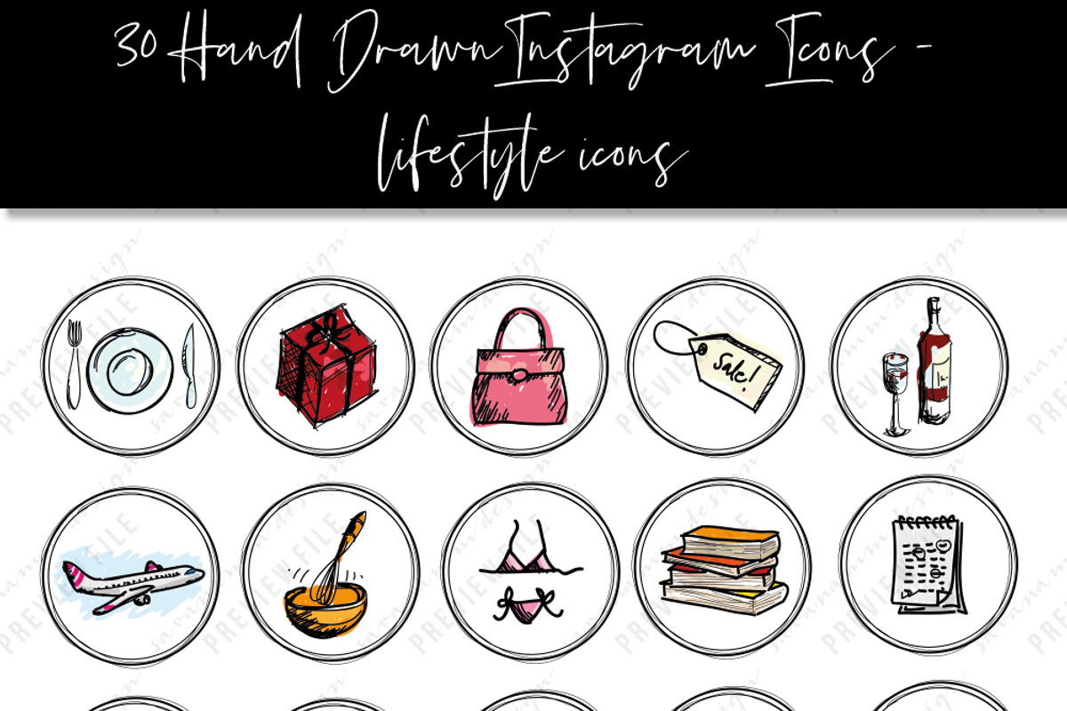 Instagram Story Highlight Icons 008, a Social Media Template by savanamm design (Photo 2 of 2)
