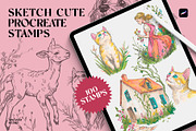 Sketch Cute Procreate Stamps, a Shape Add-On by Spasibenko Art (Thumbnail 3 of 4)