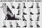 Fox Forest Silhouette Vector Bundle, an Illustration by Creativeshirt (Thumbnail 1 of 31)