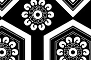 Mosaic Black and White Floral Geomet, a Pattern Graphic by Sharon Schwalbe (Thumbnail 1 of 2)